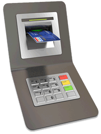 ATM machine and card